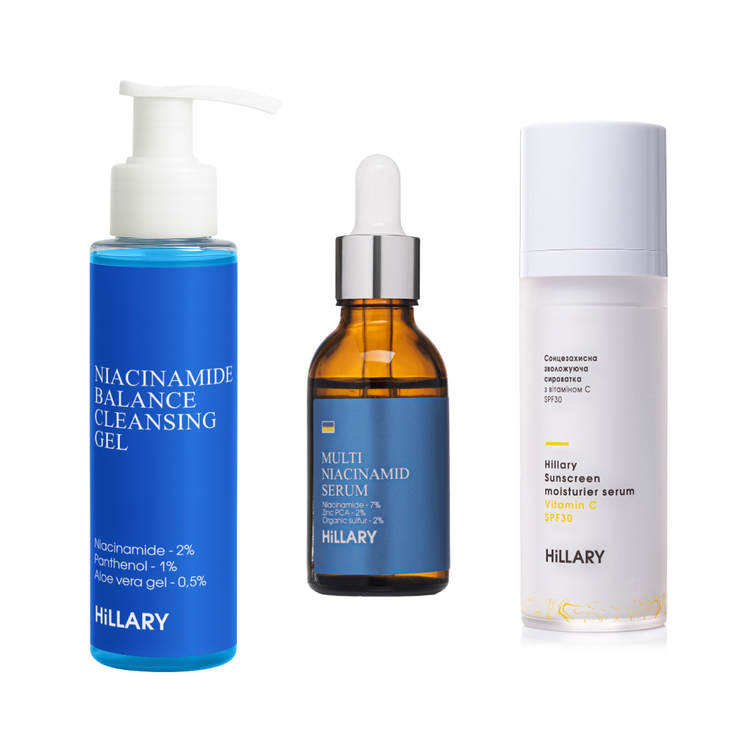 Комплекс для очищення, себорегуляції та захисту шкіри SPF 30 Hillary Cleansing, Oil Control & Skin Protection Complex
Комплекс для очищення, себорегуляції та захисту шкіри SPF 30 Hillary Cleansing, Oil Control & Skin Protection Complex