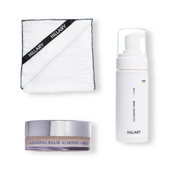 Набор для снятия макияжа и очищения для нормального типа кожиHillary Cleansing Balm Almond - фото №1