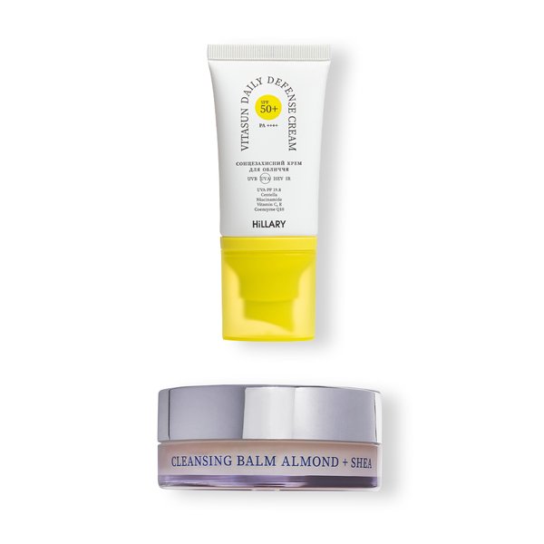 Cleansing balm for removing make-up + Sunscreen face cream SPF 50+