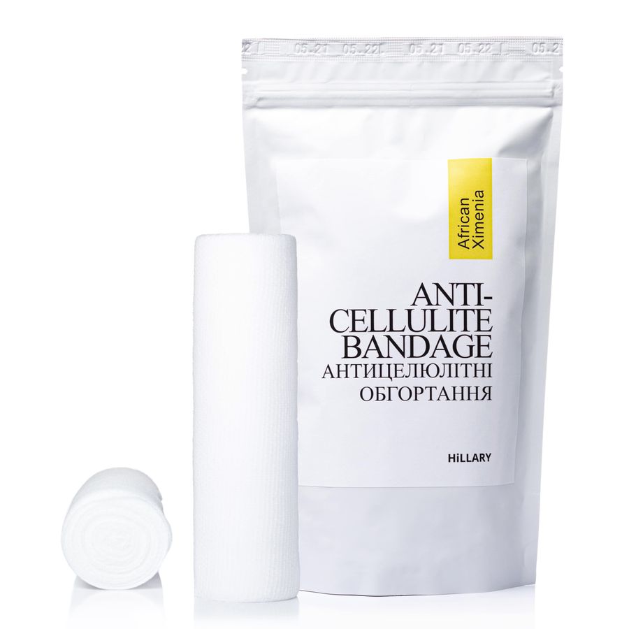 Set for anti-cellulite care at home with ximenia oil and brush oval for dry massage
