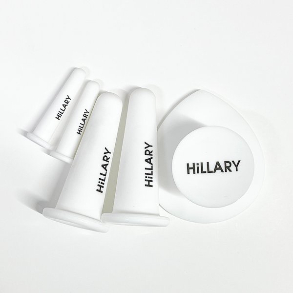 Набір Вакуумних банок для масажу обличчя Hillary + Силіконовий масажер - фото №1