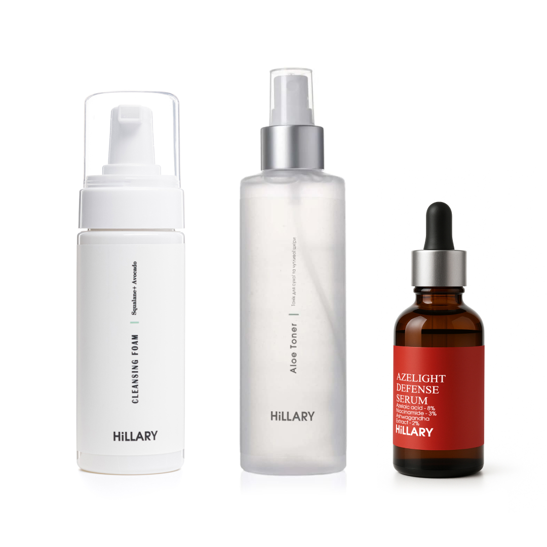 Комплекс для сухого типу шкіри з азелаїновою кислотою Hillary Skincare Set for Dry Skin with Azelaic Acid