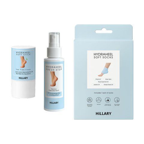Набір проти тріщин, сухості та запаху стоп Hillary HydraHeel Repair & Odor Control Set - фото №1