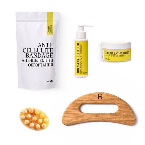 Скребок гуаша для массажа тела + Антицеллюлитные средства Химения Anti-cellulite - фото №1
