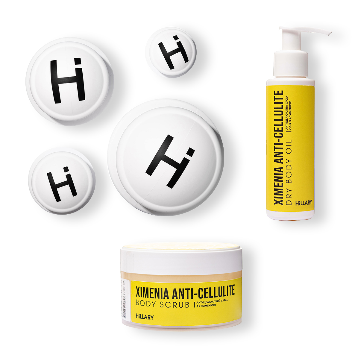Акція на Набір вакуумних банок для тіла + Антицелюлітні засоби Хimenia Anti-cellulite від Hillary-shop UA