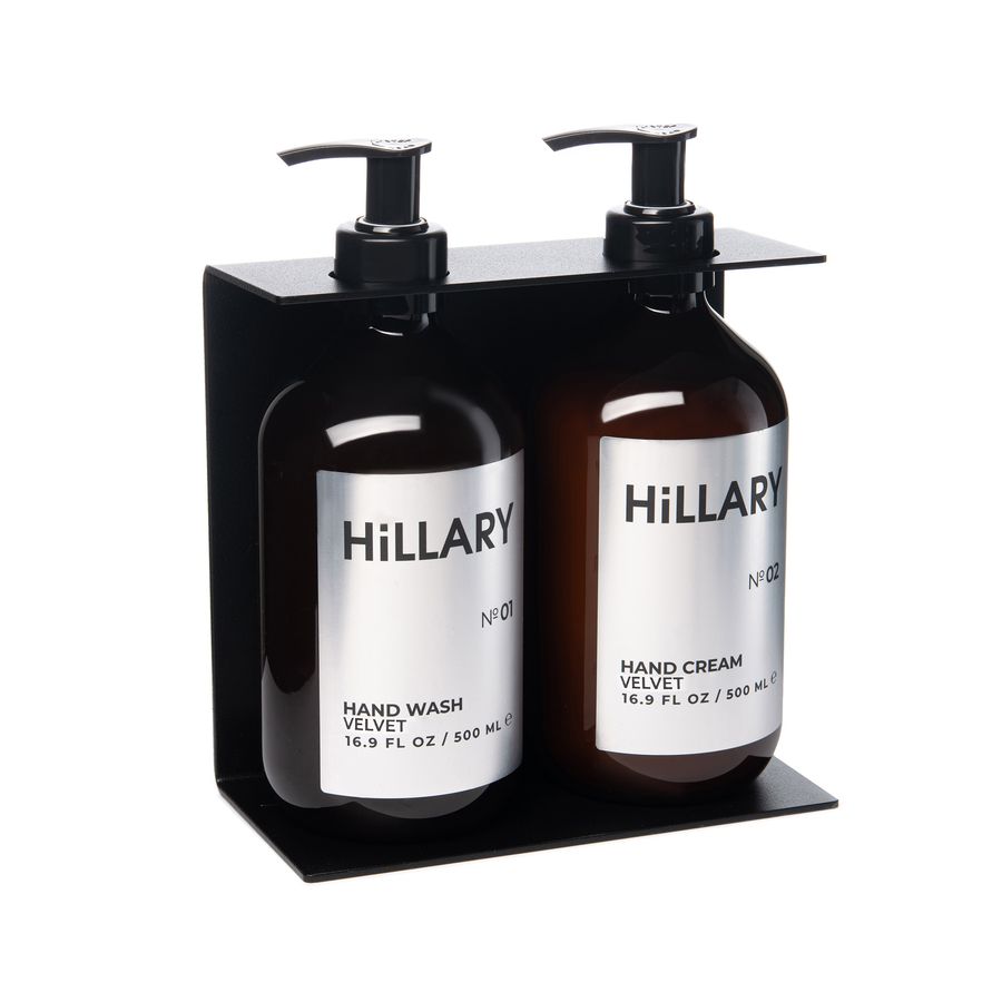 Velvet Hand Cream and Soap with a Holder for 2 Bottles