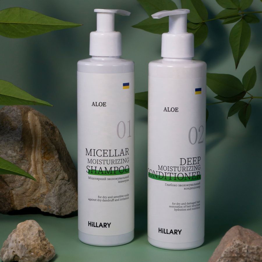 Hillary Aloe Micellar Moisturizing Shampoo + Conditioner, 500 мл