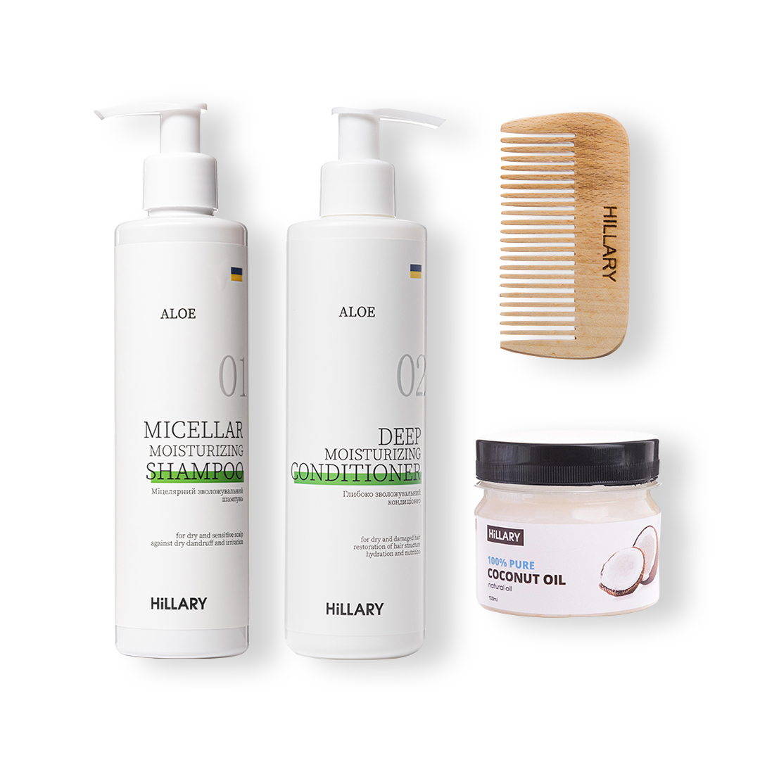 Акція на Набір для догляду за сухим типом волосся Aloe Deep Moisturizing & Coconut від Hillary-shop UA