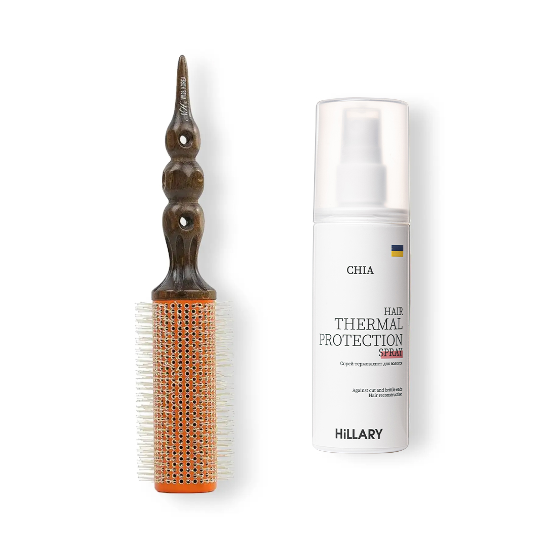 Акция на Термобрашинг Hotlron Brush W128-38, 38 мм + Спрей-термозахист для волосся Hillary CHIA, 120 мл от Hillary-shop UA