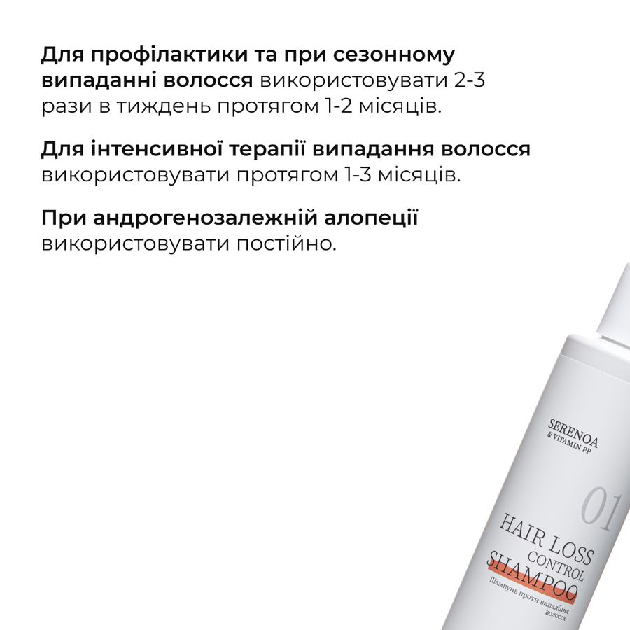 Шампунь проти випадіння волосся Hillary Serenoa & РР Hair Loss Control Shampoo, 250 мл - фото №1