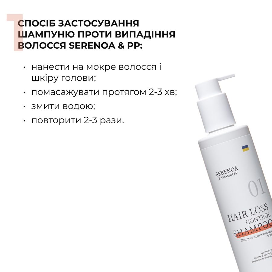 Шампунь проти випадіння волосся Hillary Serenoa & РР Hair Loss Control Shampoo, 250 мл - фото №1