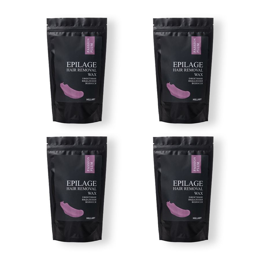 Set Granules for hair removal Hillary Epilage Passion Plum, 100 g (4 packs)