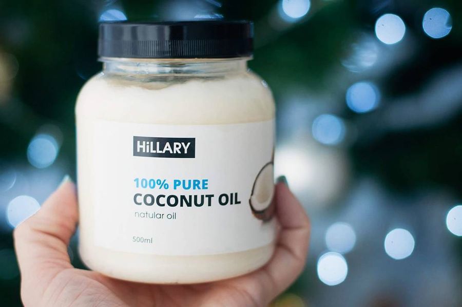 Hillary Sisal Dry Massage Brush + Hillary 100% Pure Coconut Oil Refined Coconut Oil, 500 ml