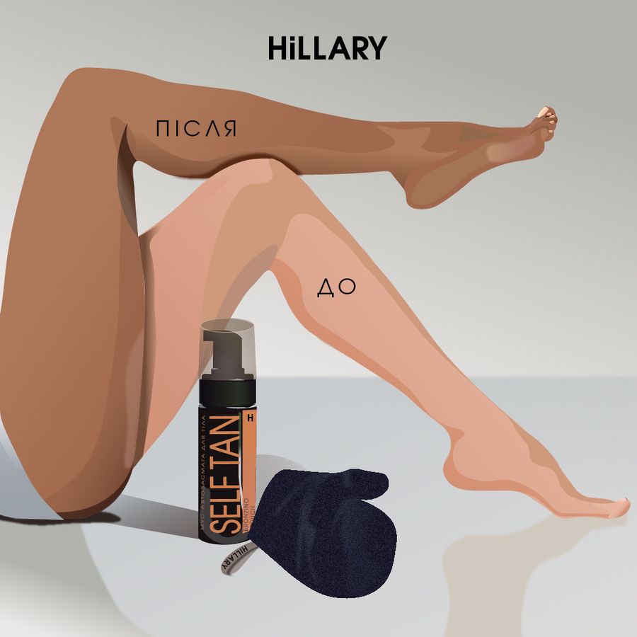 Комплекс для автозасмаги обличчя та тіла Hillary Self Tan + Рукавиця-аплікатор - фото №1