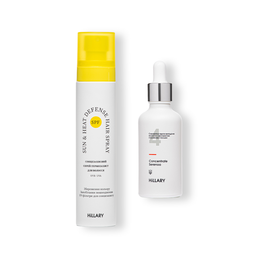 Sunscreen heat protection spray + Serum against hair loss Serenoa