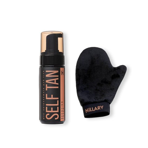 Hillary Self Tan Bronzing Touc Body Mousse + Self Tanning Glove