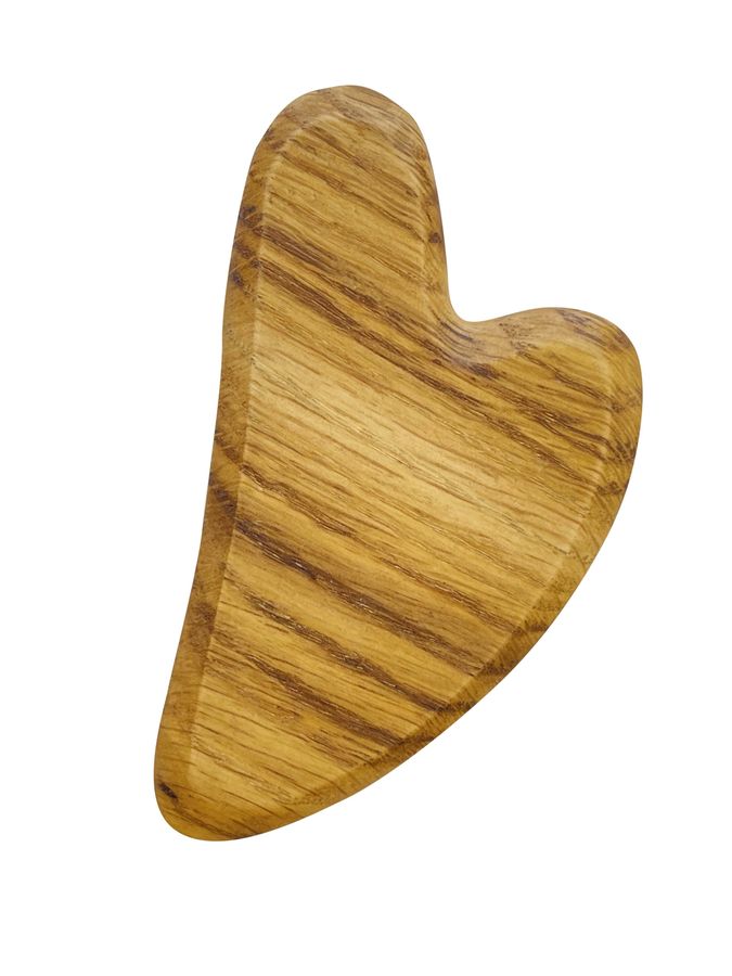 Скребок гуаша для лица деревянный + Органическое масло арганы - фото №1