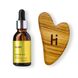 Wooden Gua Sha Face Scraper + Organic Argan Oil
