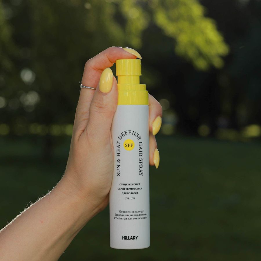 Сонцезахисний спрей-термозахист Hillary Sun&Heat Defense Hair Spray, 100 мл - фото №1