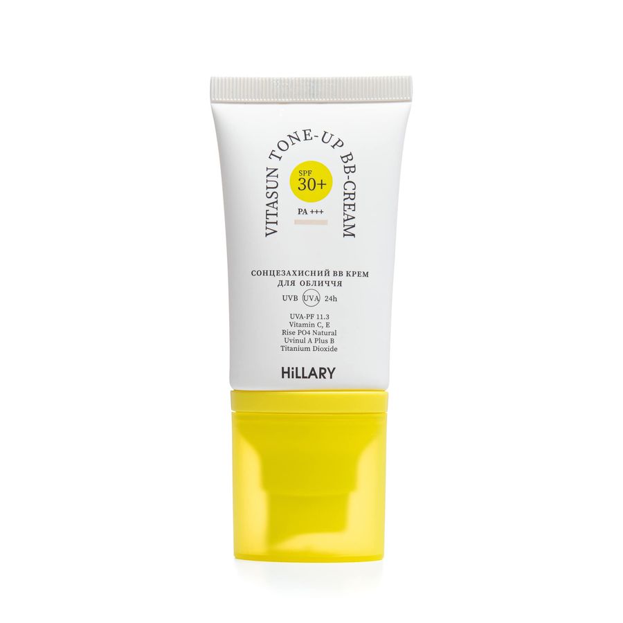 ПРОБНИК Сонцезахисний BB-крем для обличчя SPF30+ Ivory HiLLARY VitaSun Tone-Up BB-Cream All Day Protect SPF30+, 2 г - фото №1