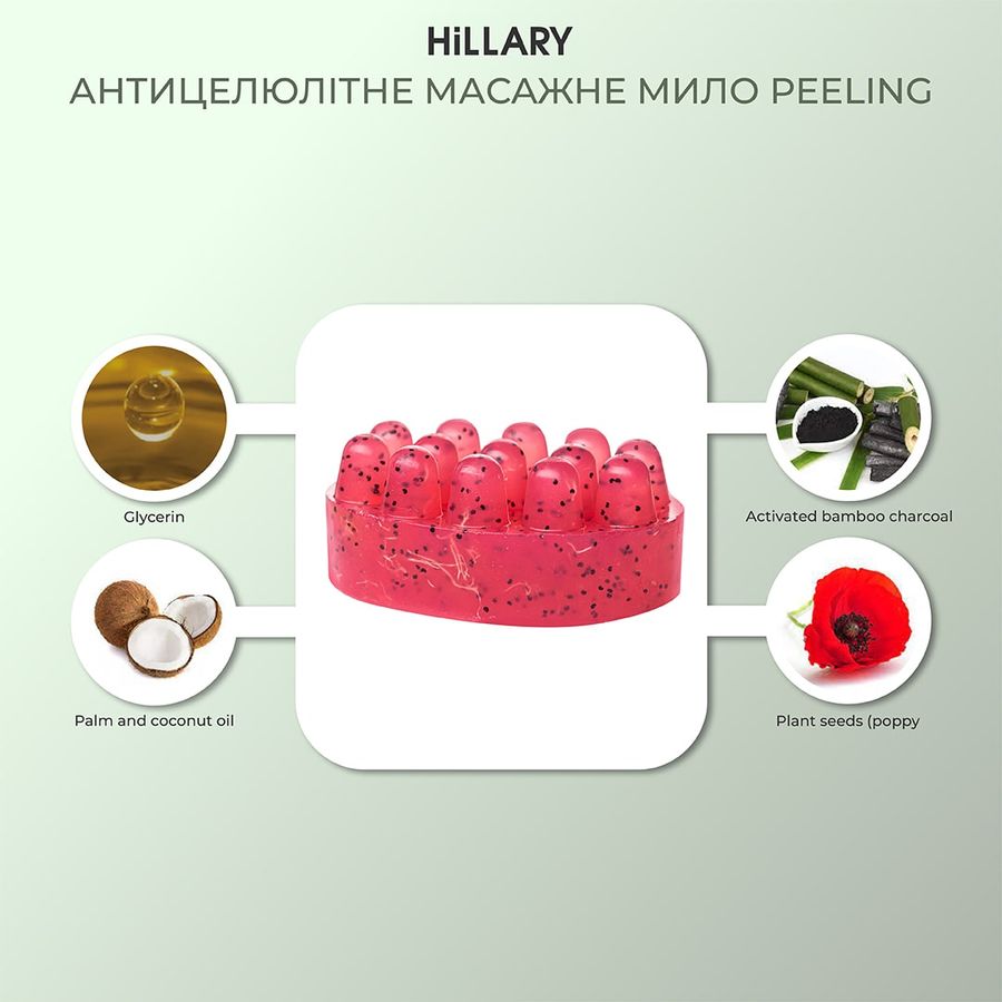 Anti-cellulite massage Peeling soap Hillary, 100 g