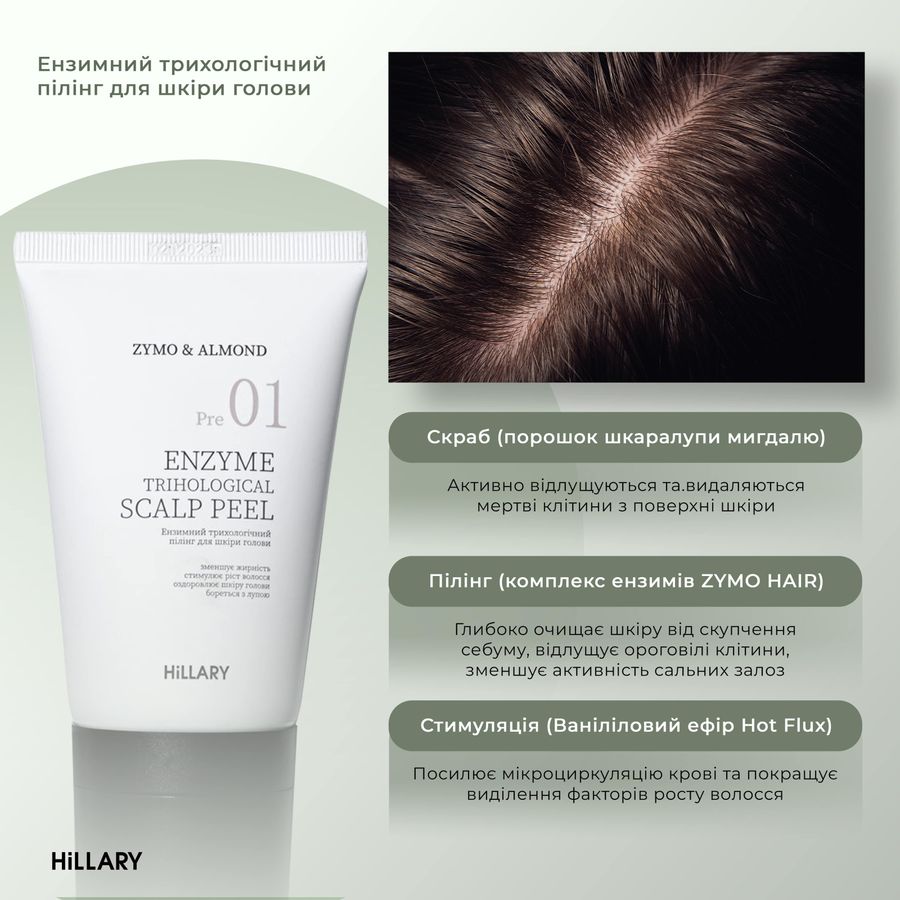 Enzyme peeling for the scalp + Set for oily hair type Hillary Green Tea Phyto-essential