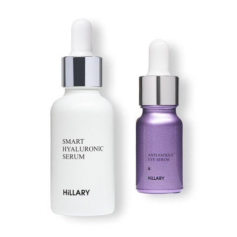 Гіалуронова сироватка Hillary Smart Hyaluronic, 30 мл + Відновлююча сироватка навколо очей Hillary Anti-fatigue, 10 мл - фото №1