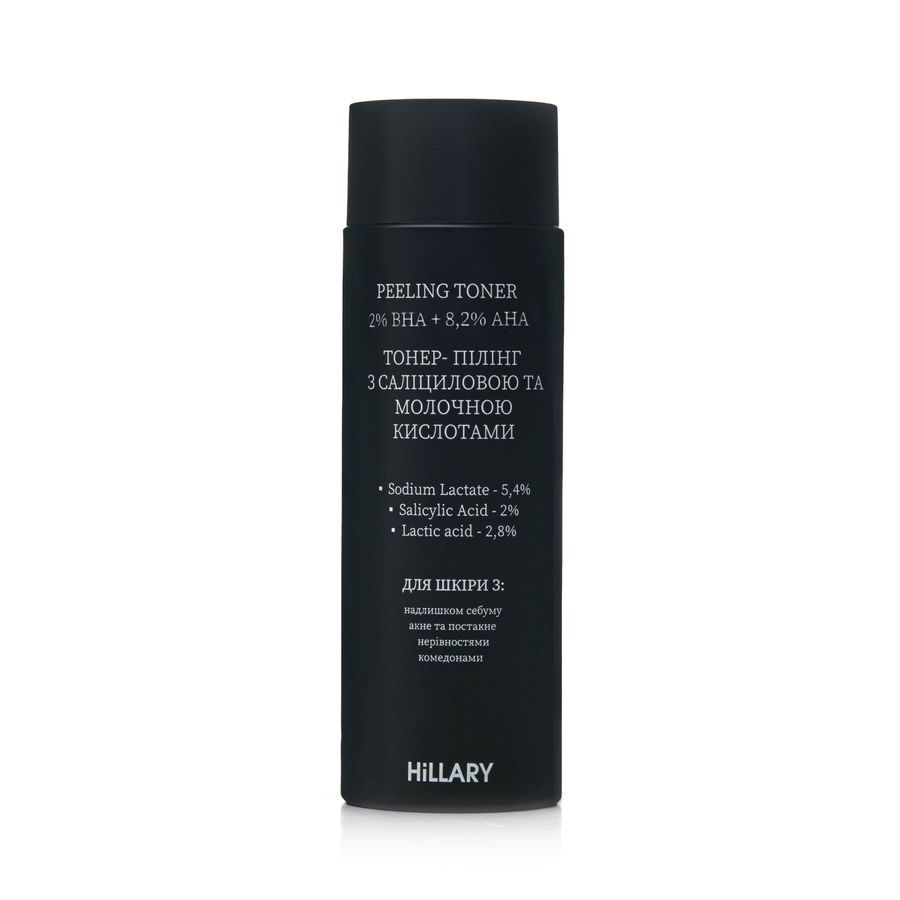 Peeling toner with salicylic and lactic acids HiLLARY Peeling Toner 2% BHA + 8.2% AHA, 100 ml