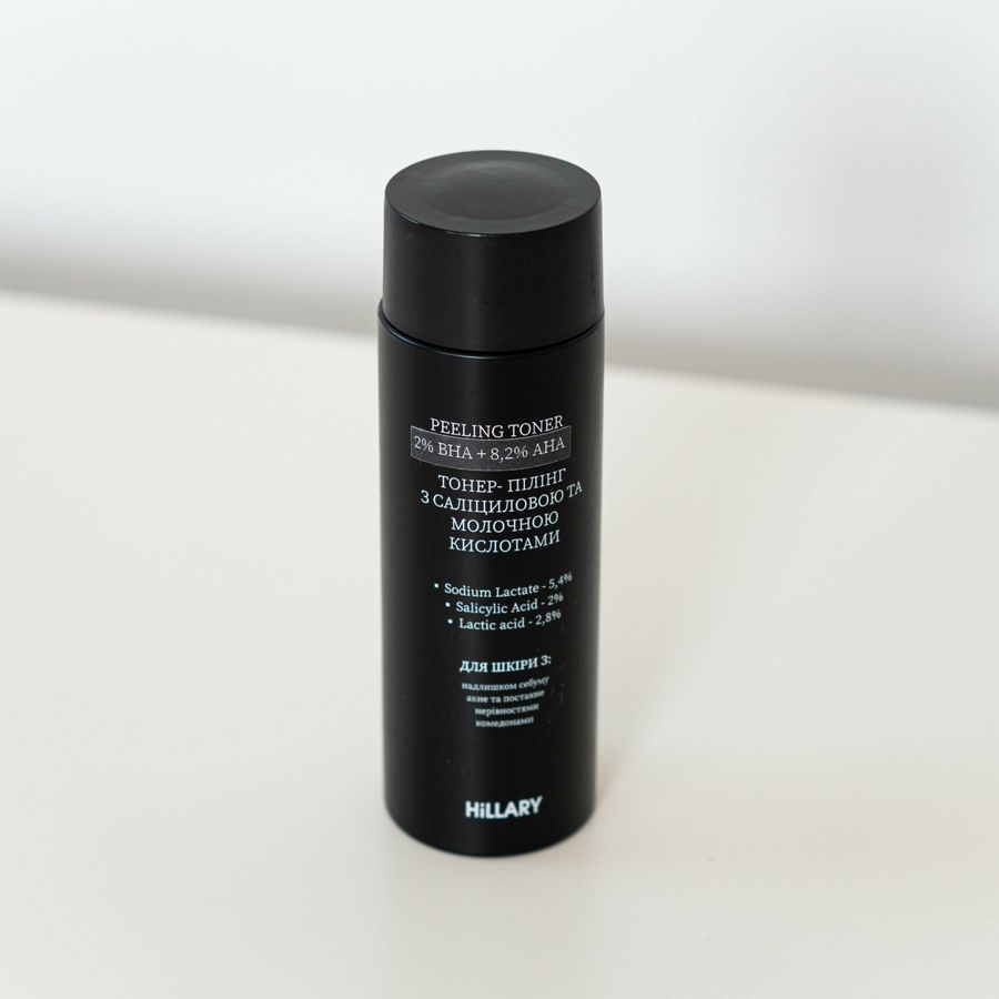 Peeling toner with salicylic and lactic acids HiLLARY Peeling Toner 2% BHA + 8.2% AHA, 100 ml