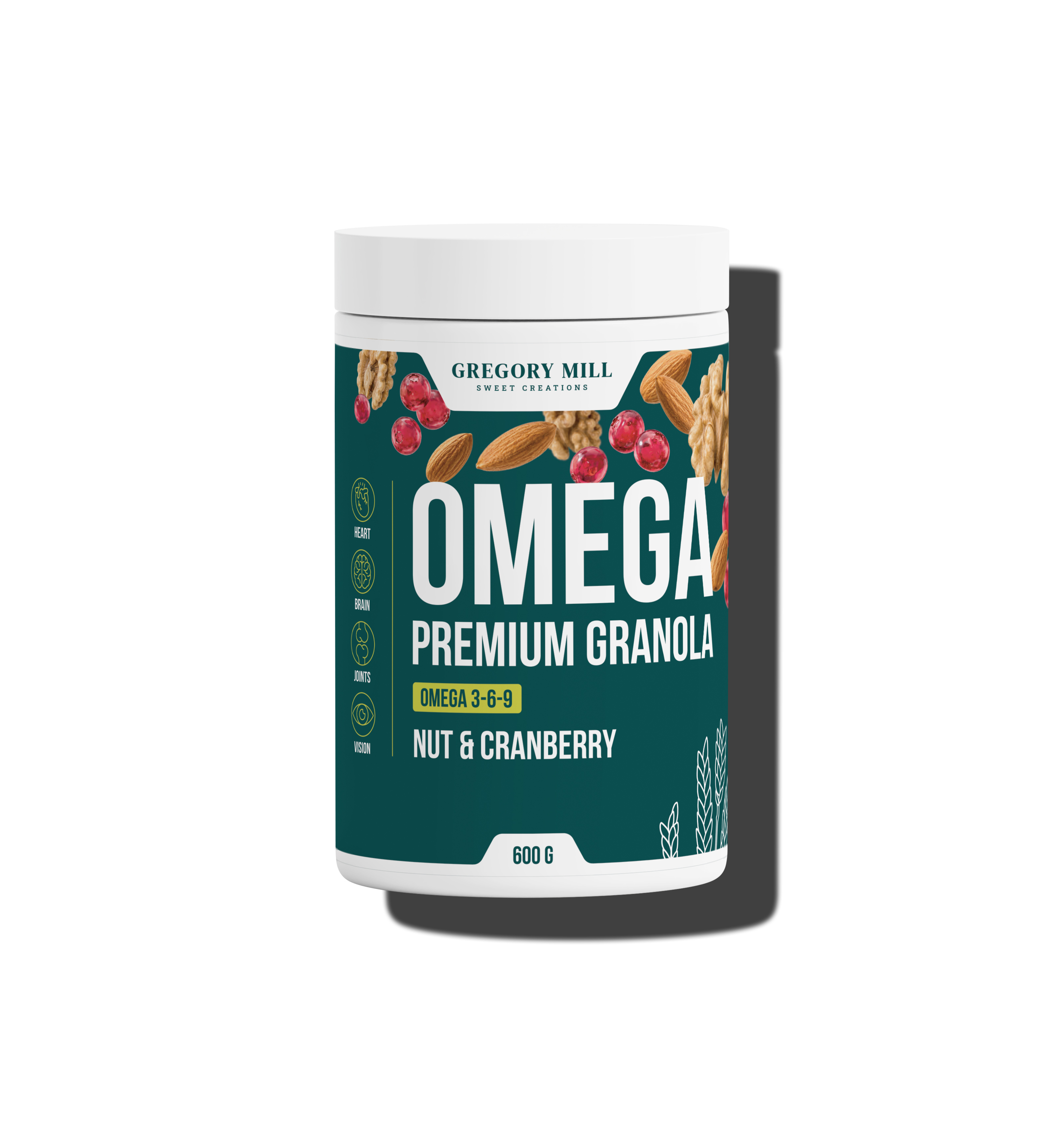 Омега-Гранола Горіх та Журавлина Gregory Mill Omega Nut & Cranberry Premium Granola, 600 г