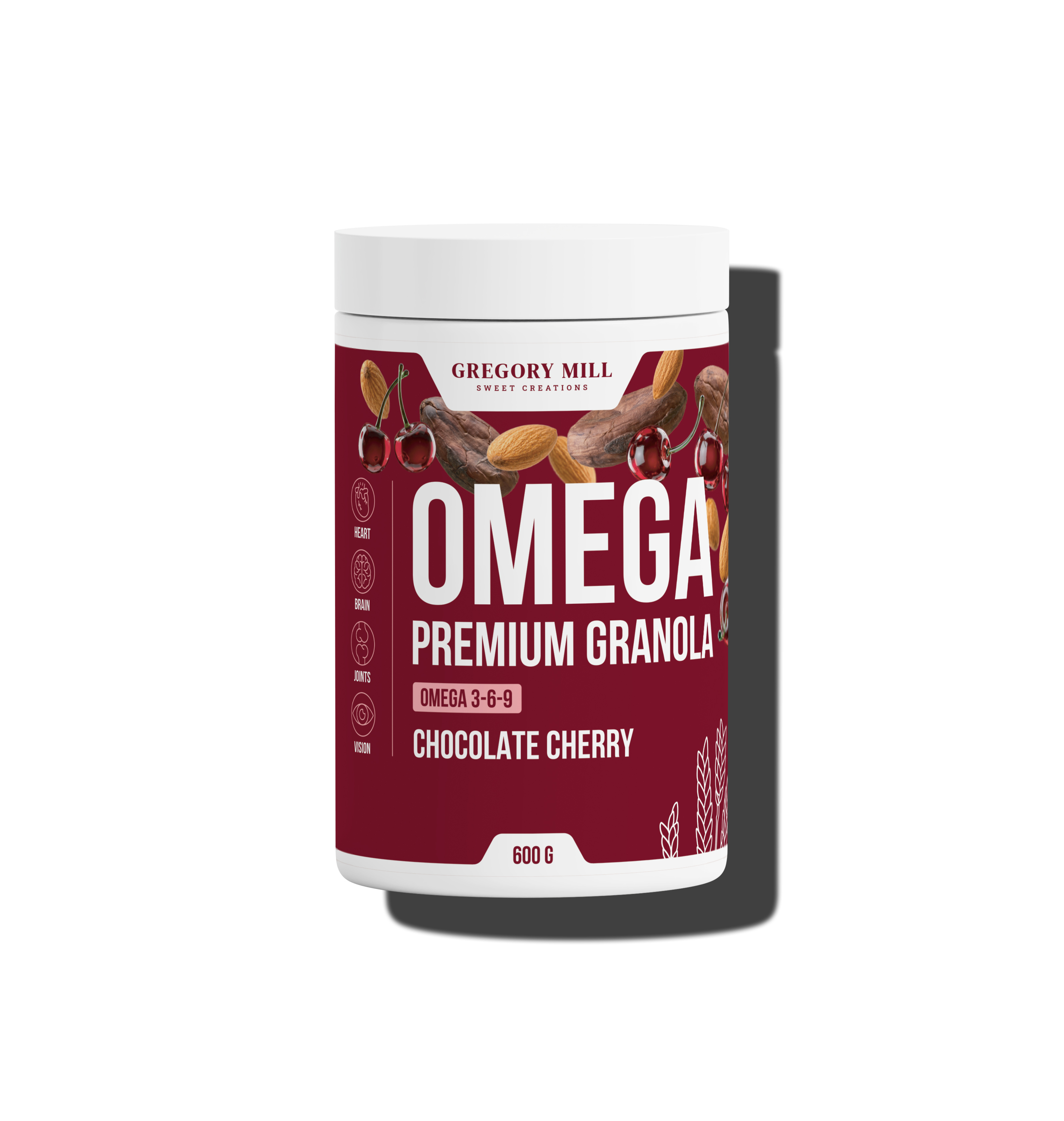 Омега-Гранола Шоколад та Вишня Gregory Mill Omega Chocolate Cherry Premium Granola, 600 г